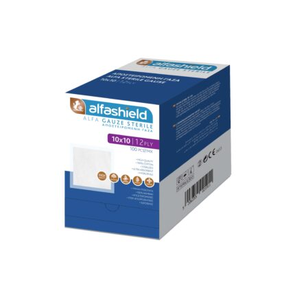 Γάζες αποστειρωμένες 10x10cm Alfa Shield 12ply