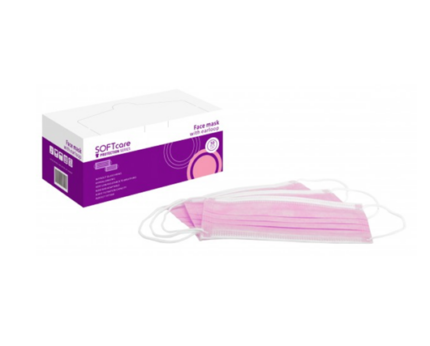 Surgical masks with elastic band 50pcs - pink